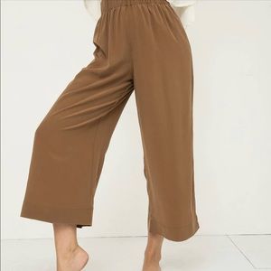 NWOT Elizabeth Suzann Florence Pant in Silk Crepe Moss Medium